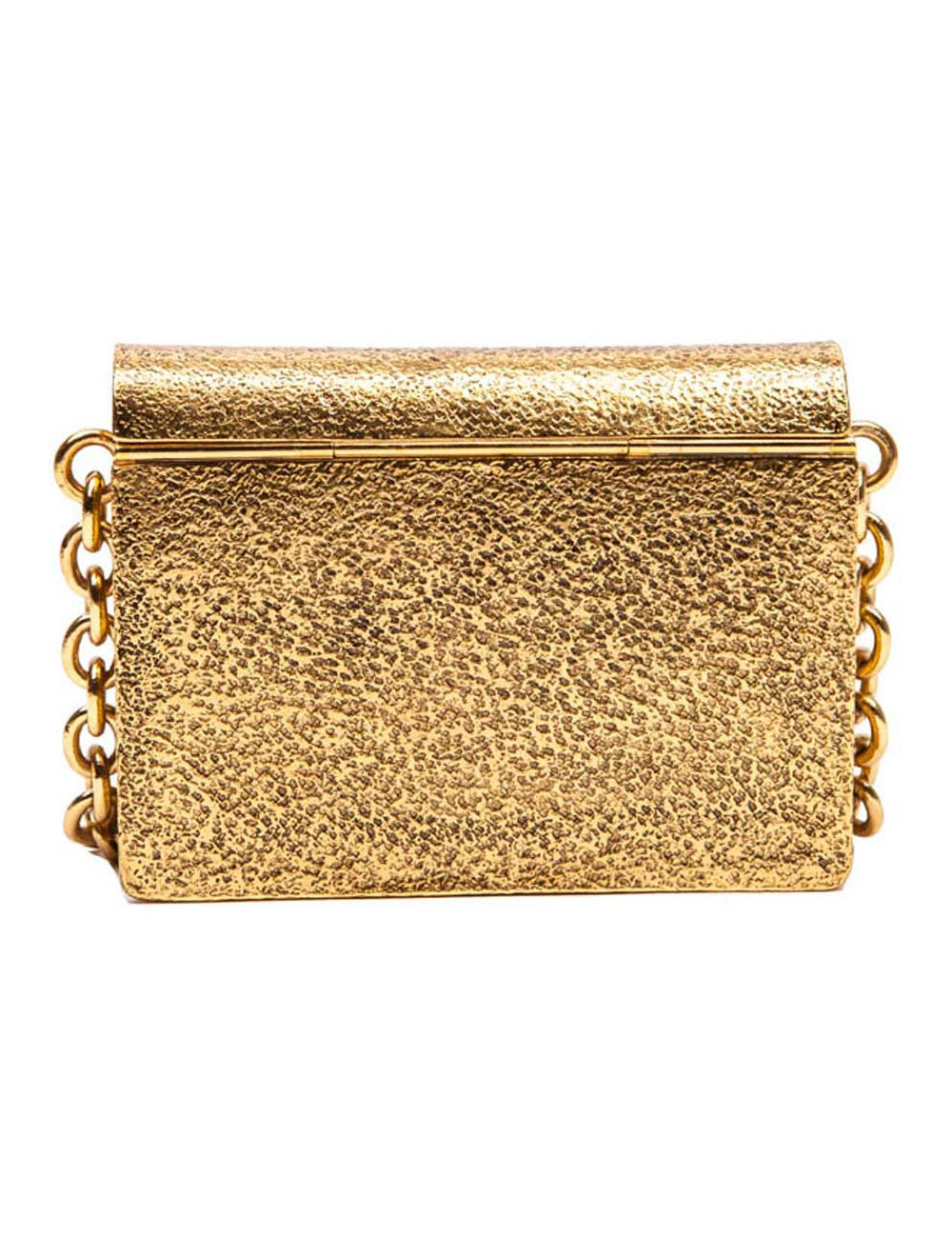 Minaudière CHRISTIAN LACROIX  en métal martlé doré Collector