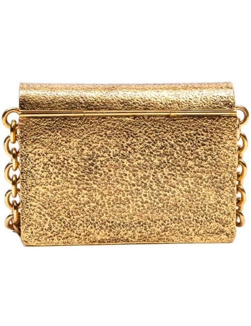 Minaudière SONIA RYKIEL en métal martelé doré Collector