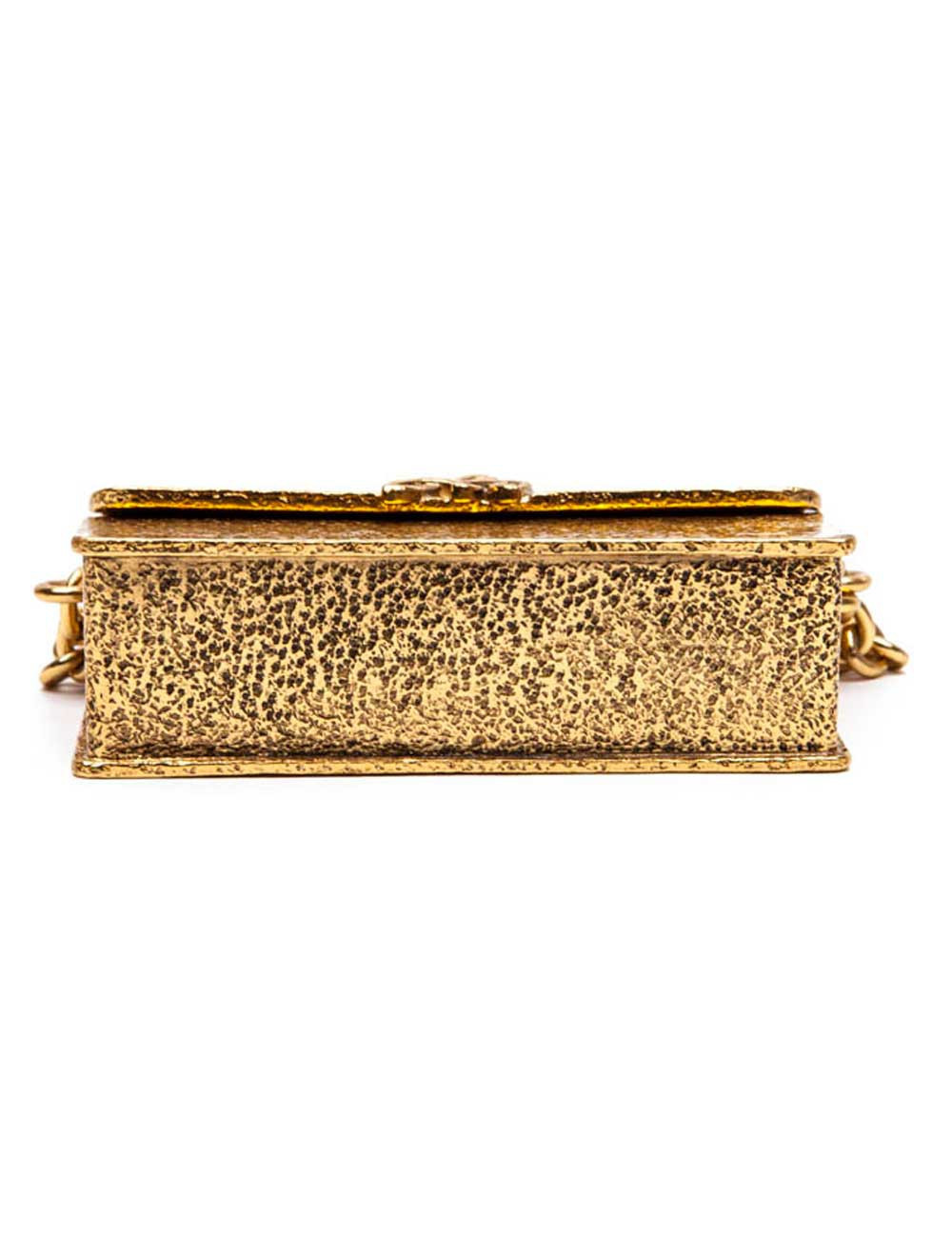 Minaudière SONIA RYKIEL en métal martelé doré Collector