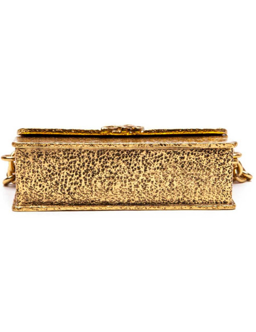 Minaudière SONIA RYKIEL en métal martelé doré Collector