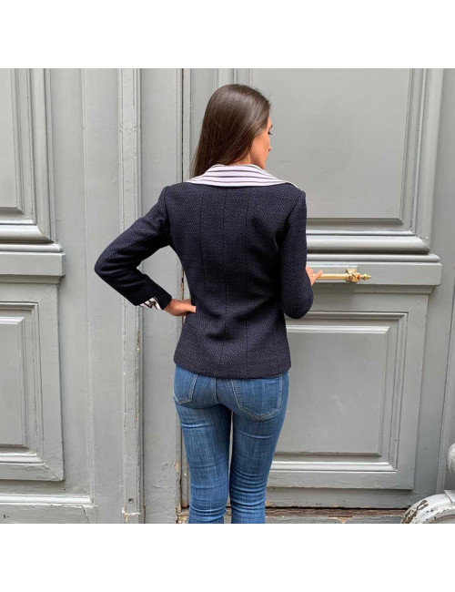 Veste CHANEL T36  bleu blanc