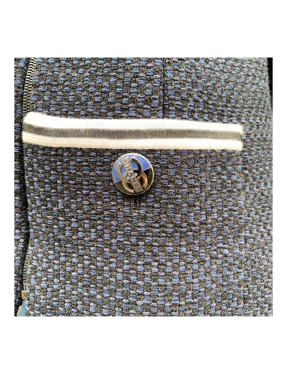 Veste CHANEL T36  bleu blanc