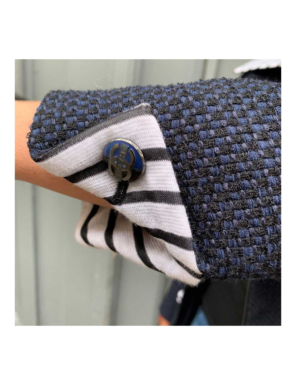 Veste CHANEL T36  bleu blanc