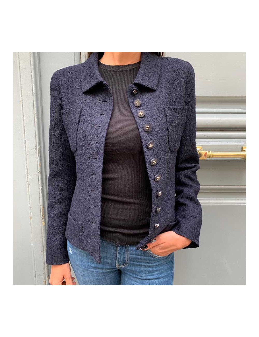 Veste Chanel T36 bleu