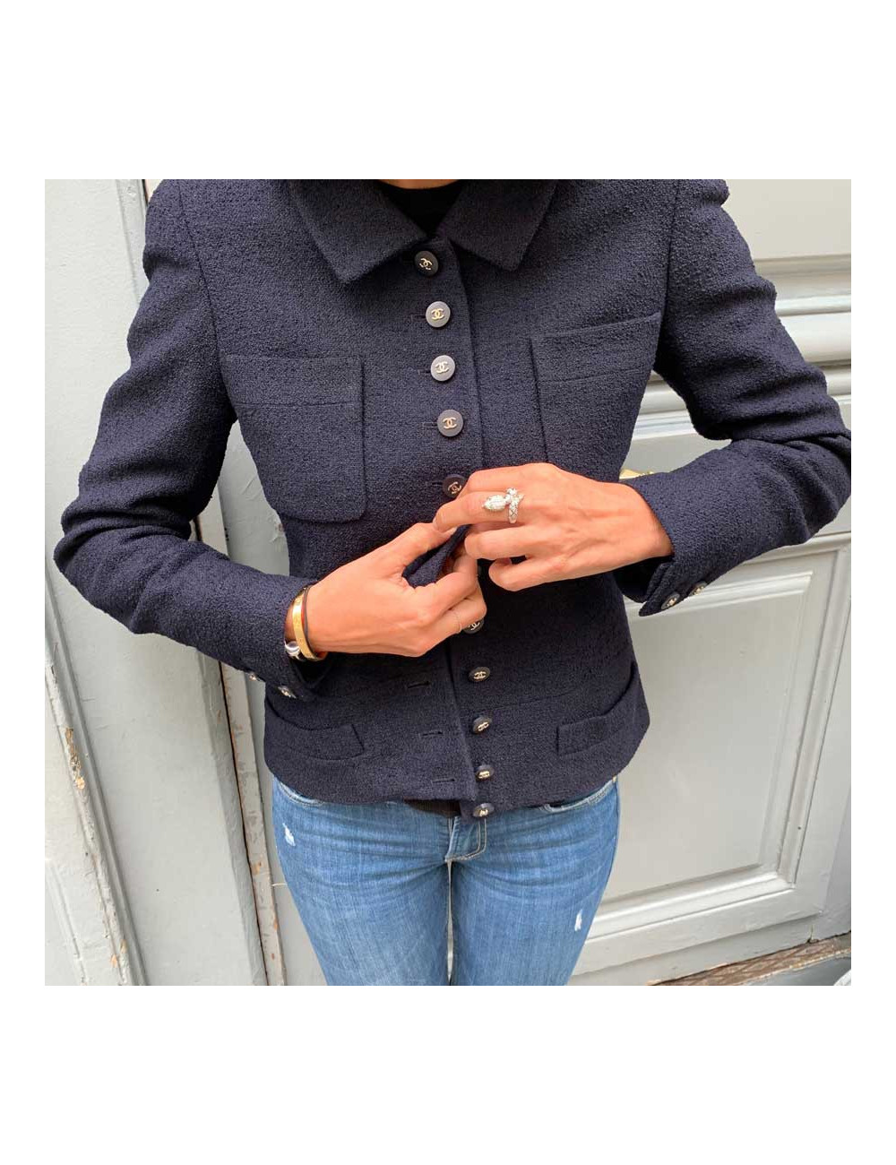 Veste Chanel T36 bleu