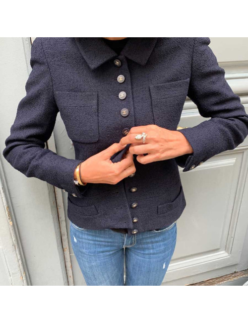Veste Chanel T36 bleu