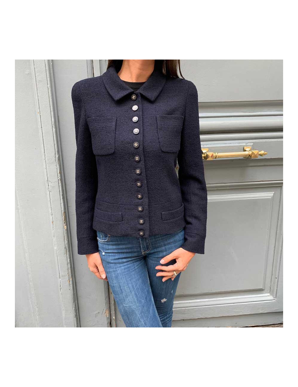 Veste Chanel T36 bleu