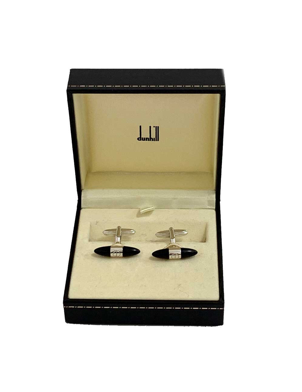 Bouton de manchette DUNHILL tourmaline noire