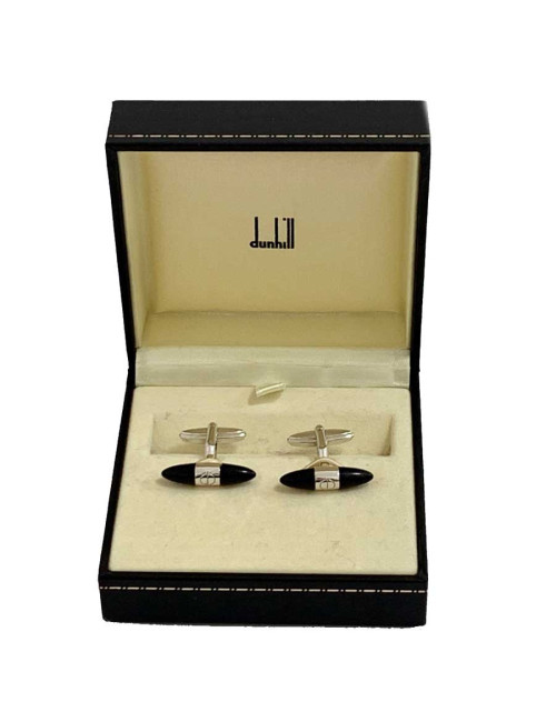 Bouton de manchette DUNHILL tourmaline noire
