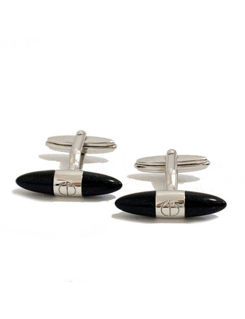 Bouton de manchette DUNHILL couleur tourmaline noire