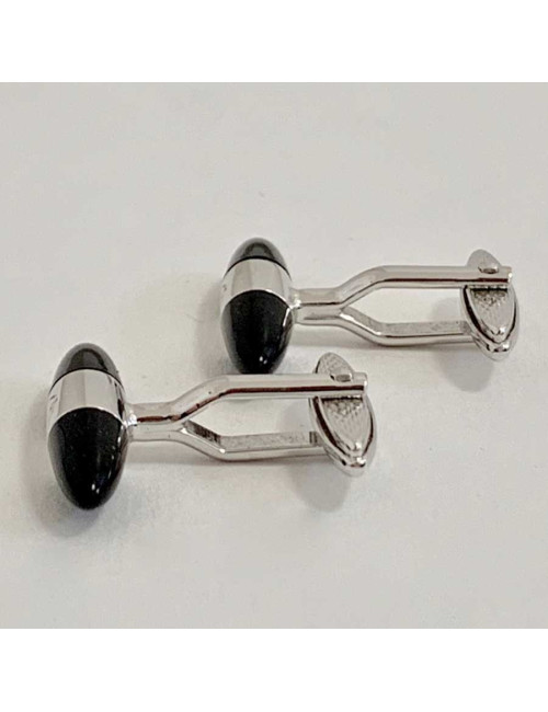 Bouton de manchette DUNHILL couleur tourmaline noire