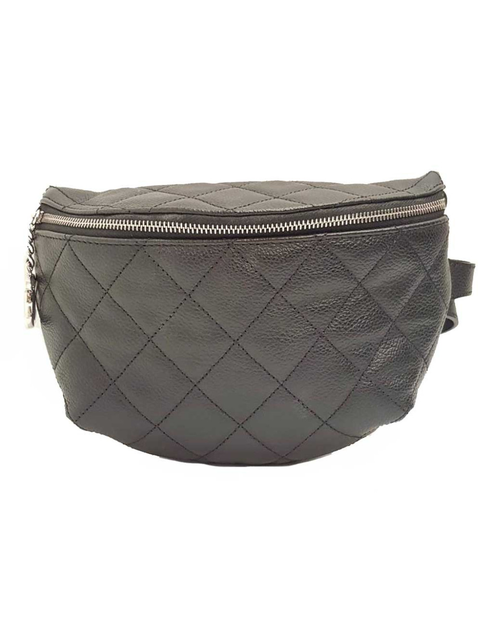 Ceinture banane CHANEL cuir grainé noir