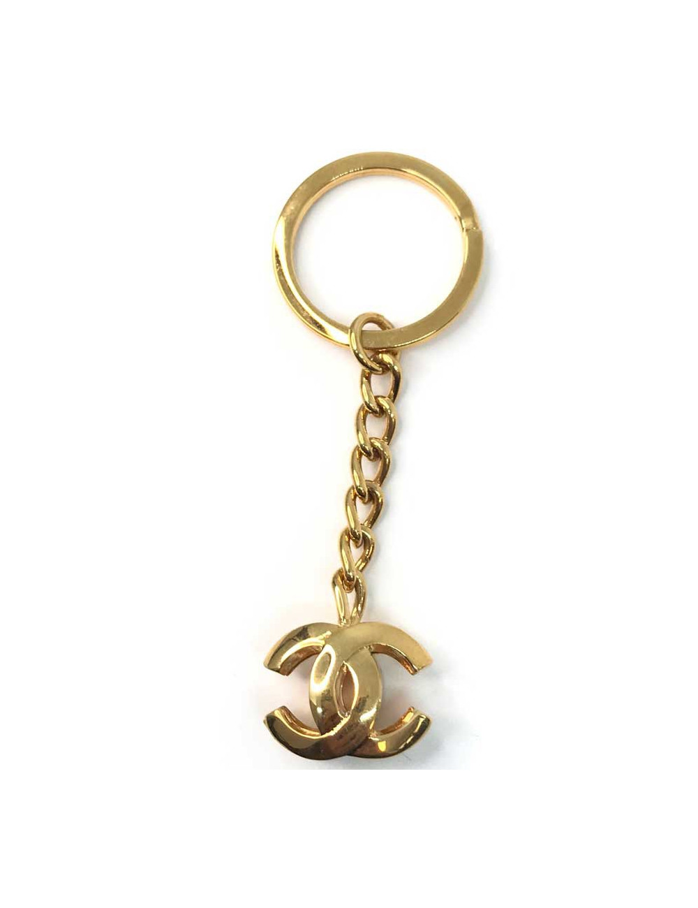 Porte-clefs CHANEL métal doré siglé C C