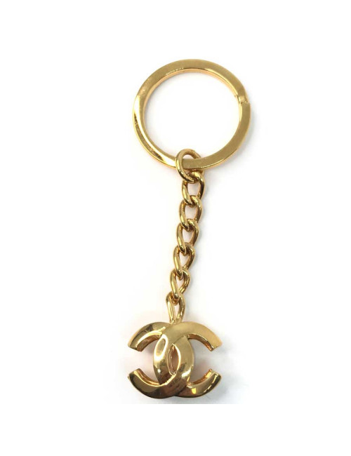 Porte-clefs CHANEL métal doré siglé C C