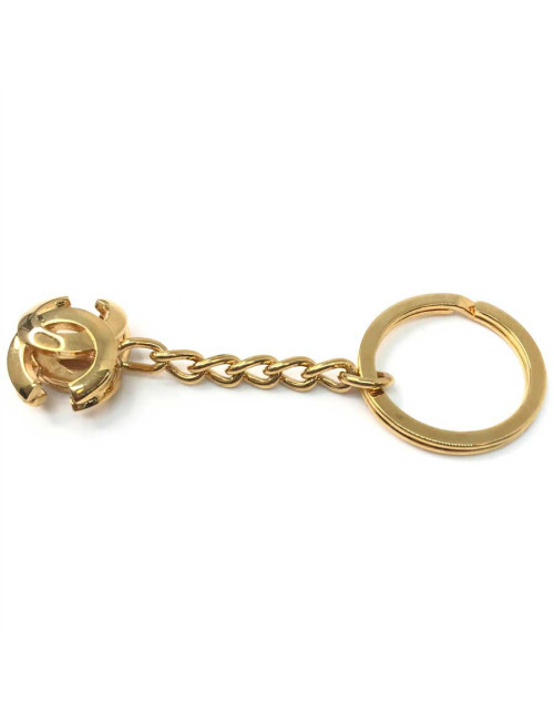 Porte-clefs CHANEL métal doré siglé C C