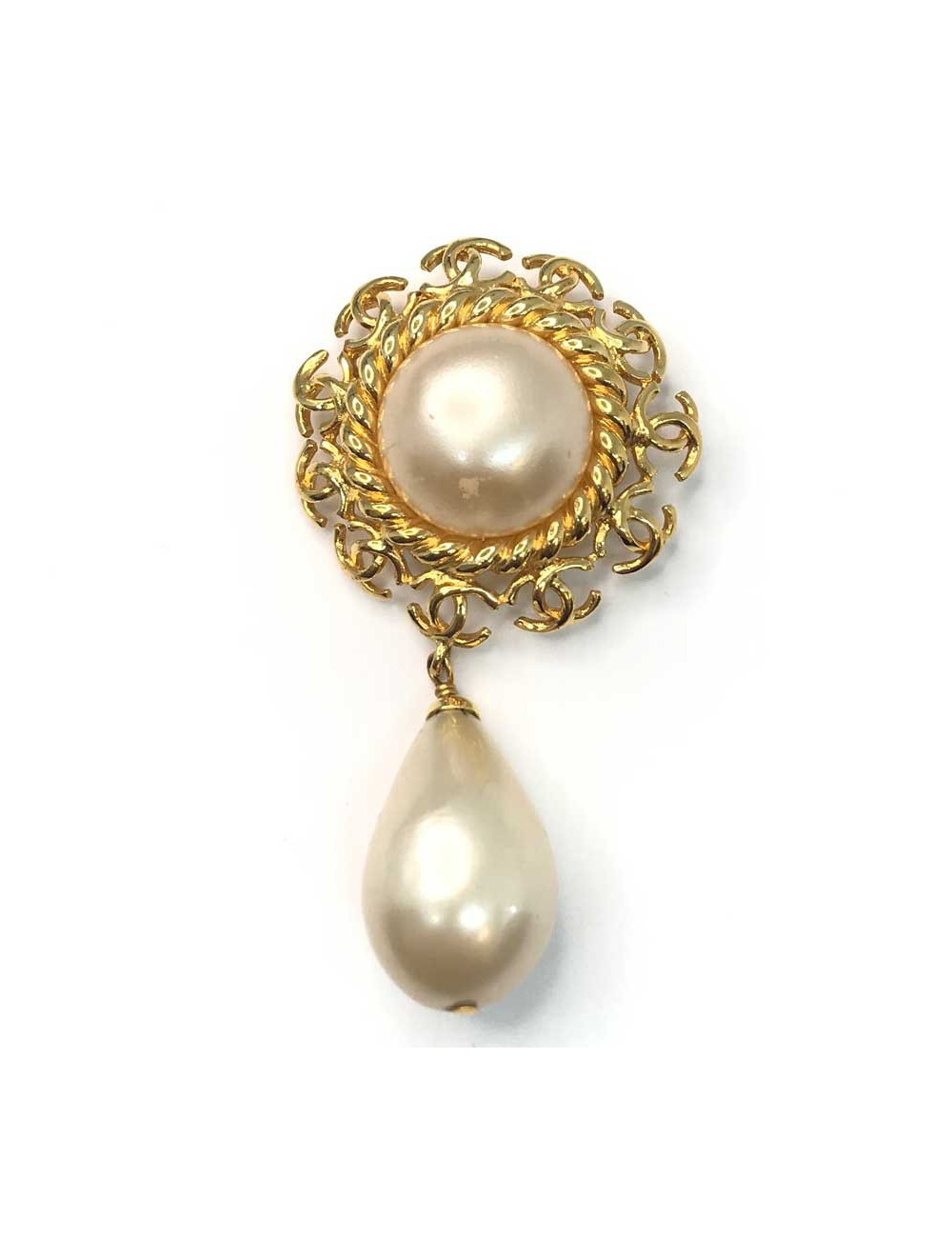 Broche Vintage Chanel grosse perle