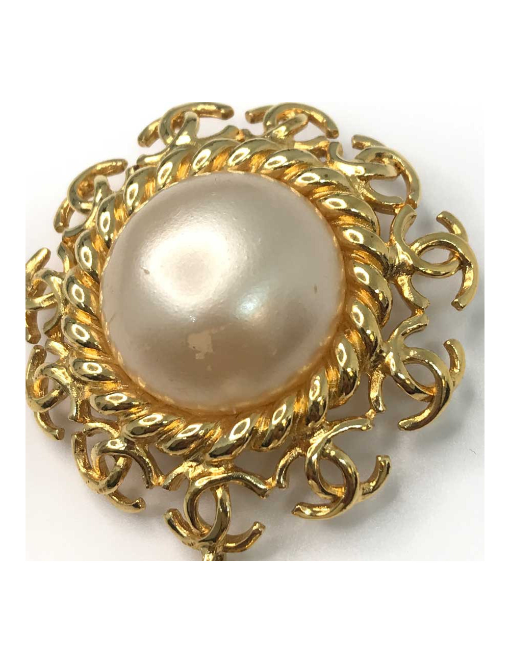 Broche Vintage Chanel grosse perle