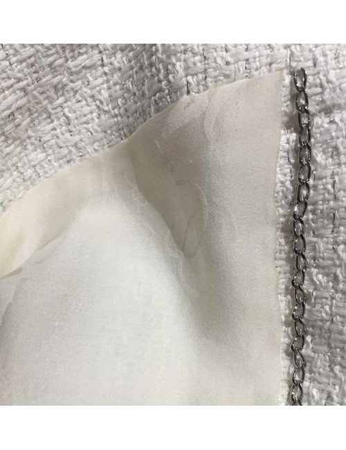 Veste Chanel T40 blanche fils d'argent