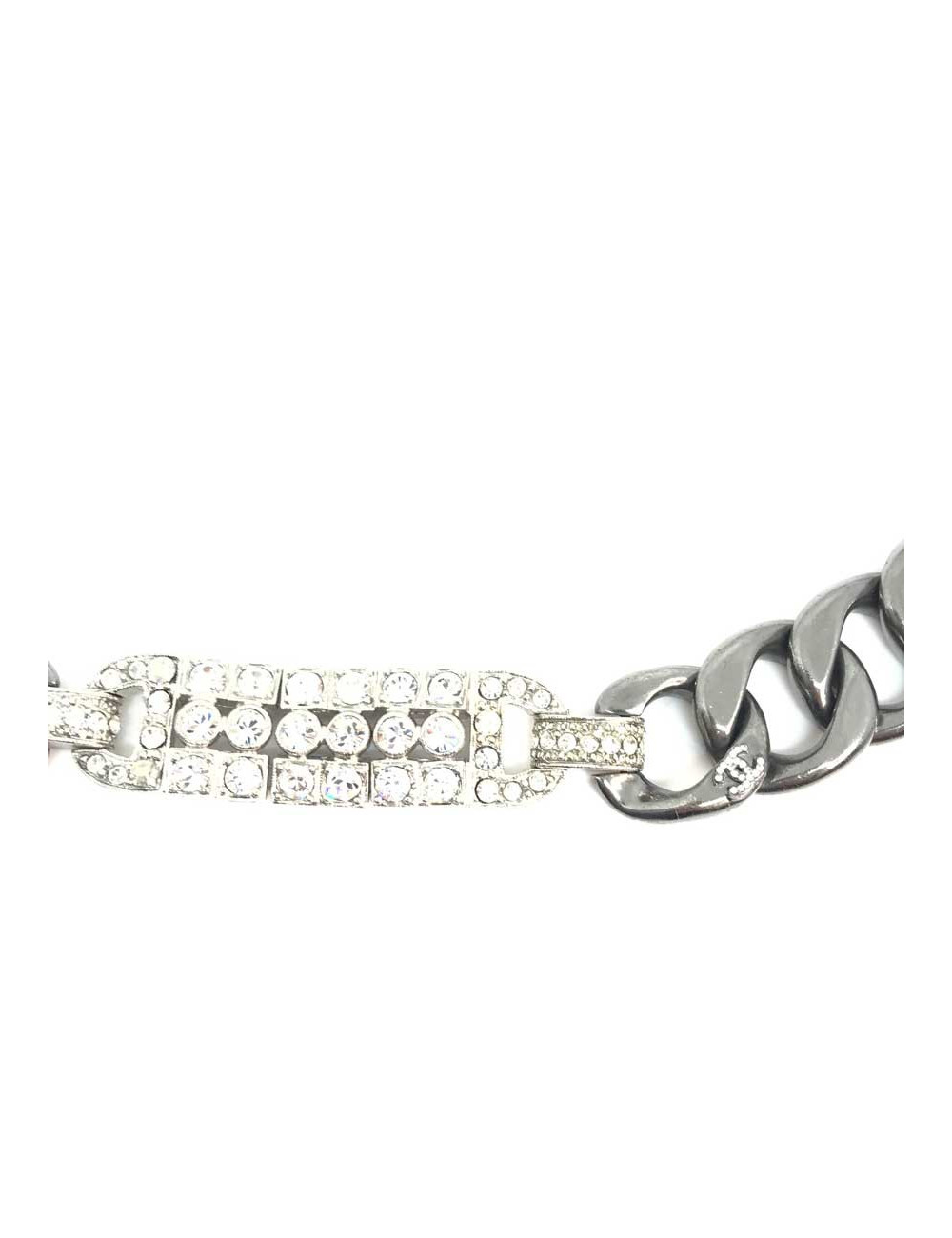 Ceinture CHANEL chaine argent et strass