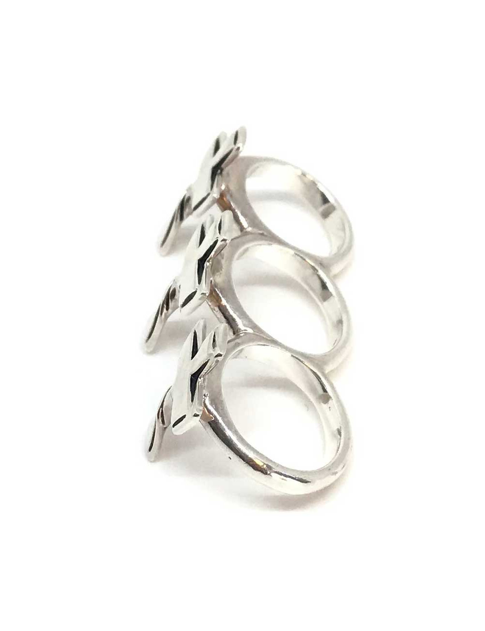 Bague JP GAULTIER trois doigts en argent