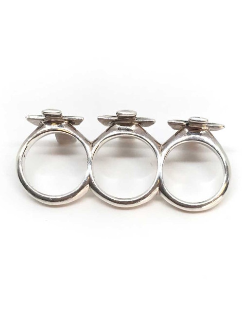 Bague JP GAULTIER trois doigts en argent
