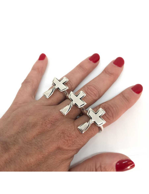 Bague JP GAULTIER trois doigts en argent