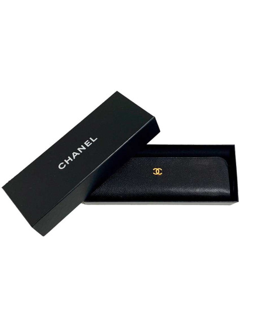 Trousse CHANEL cuir caviar noir