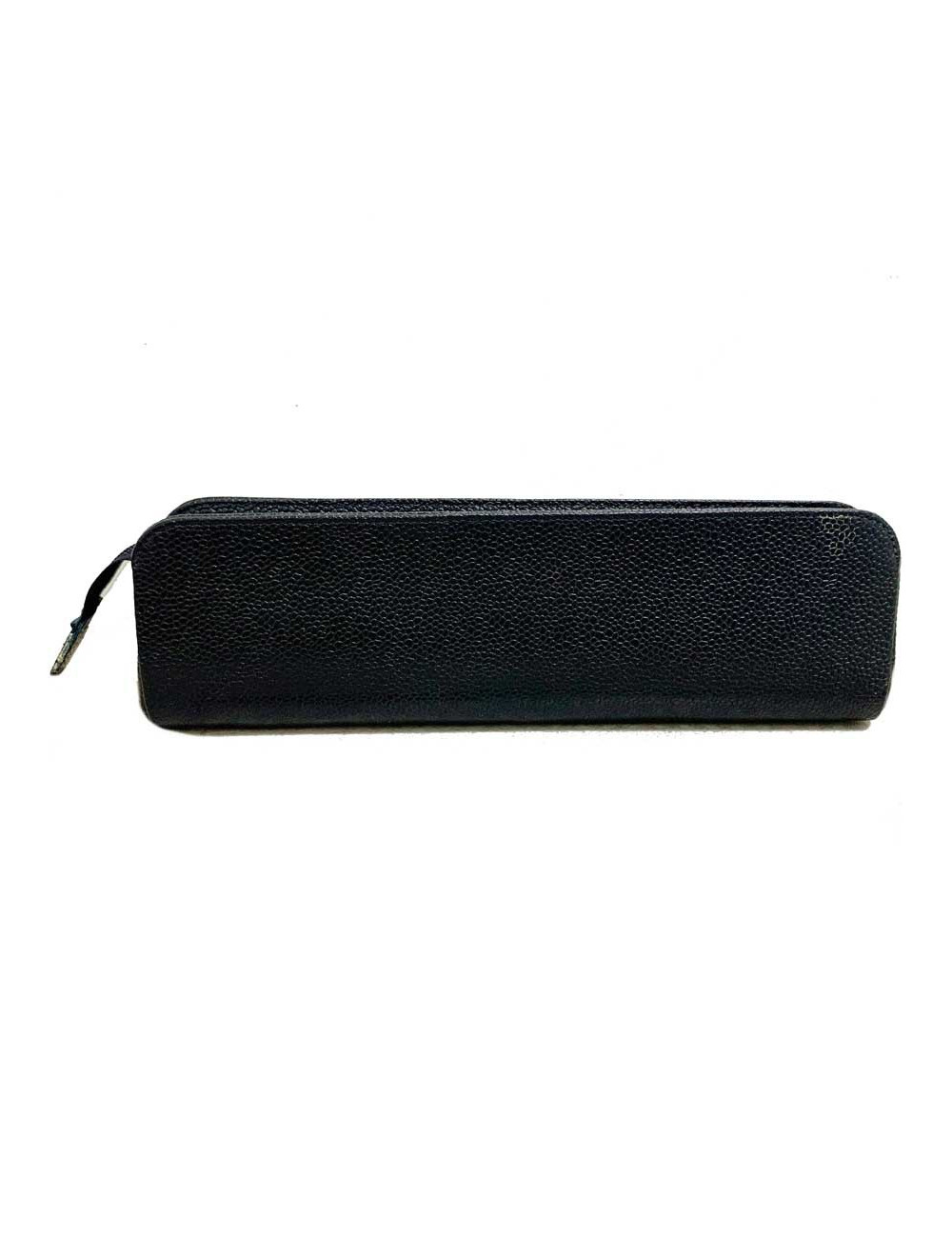 CHANEL black caviar leather case