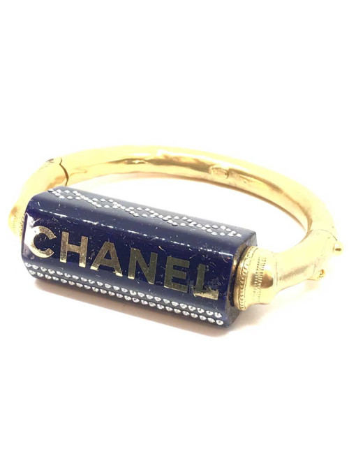 CHANEL bracelet bleu céramique et strass