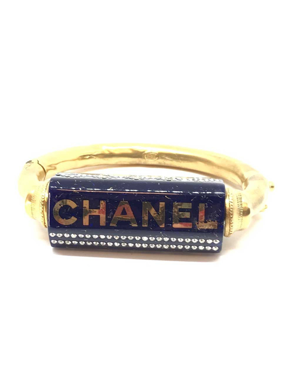 CHANEL bracelet bleu céramique et strass
