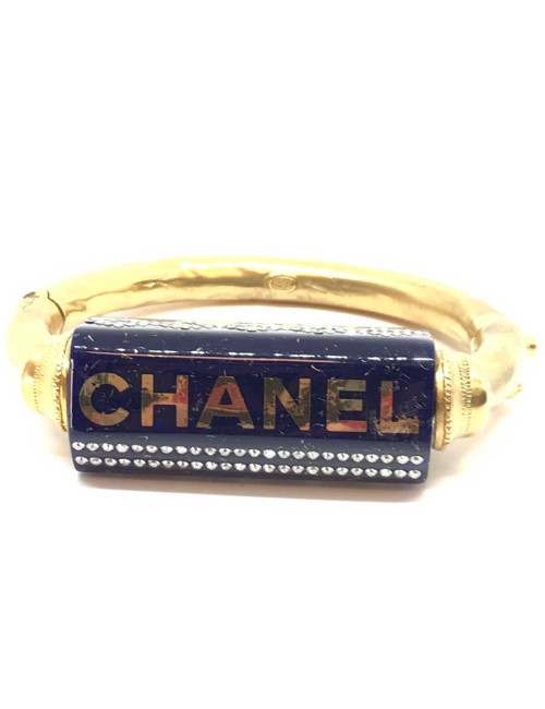 CHANEL bracelet bleu céramique et strass