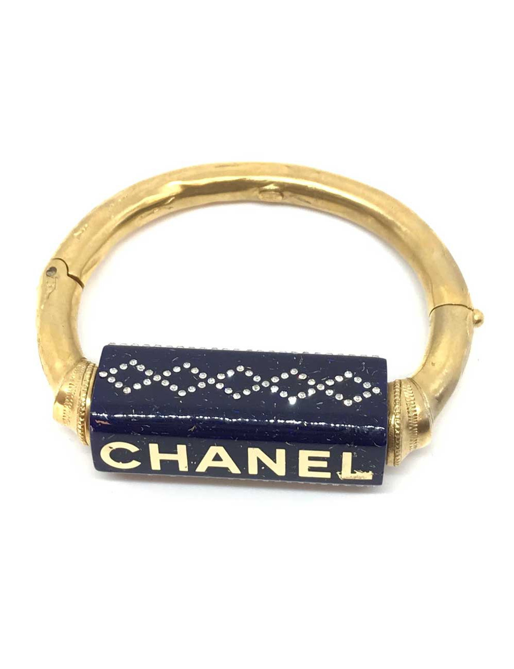 CHANEL bracelet bleu céramique et strass