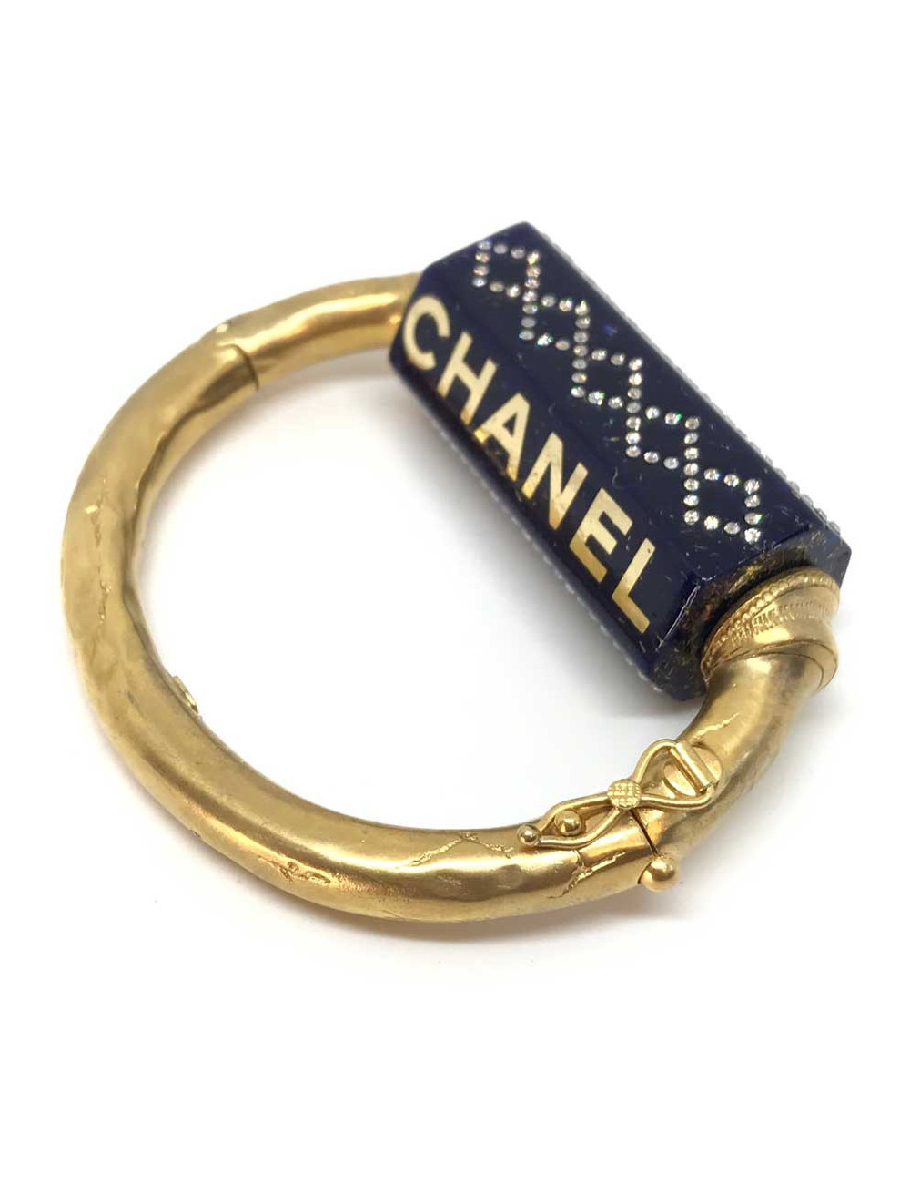 CHANEL bracelet bleu céramique et strass