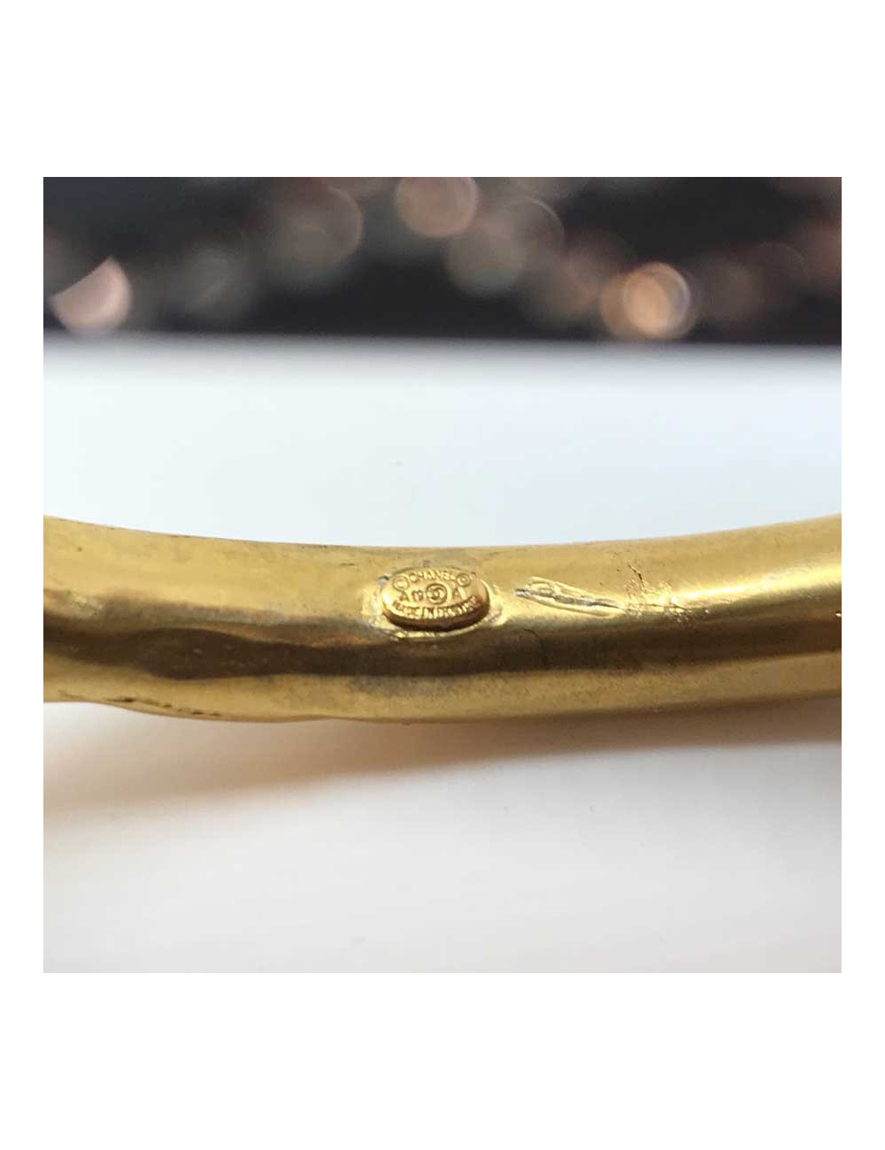 CHANEL bracelet bleu céramique et strass