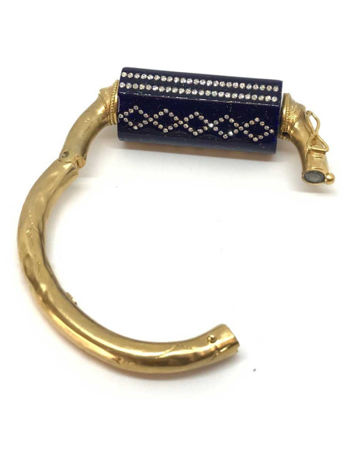 CHANEL bracelet bleu céramique et strass