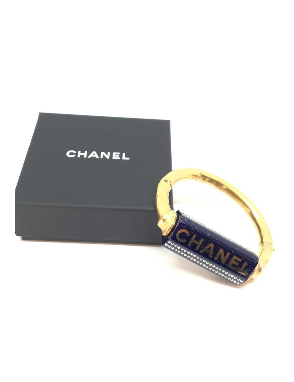 CHANEL bracelet bleu céramique et strass