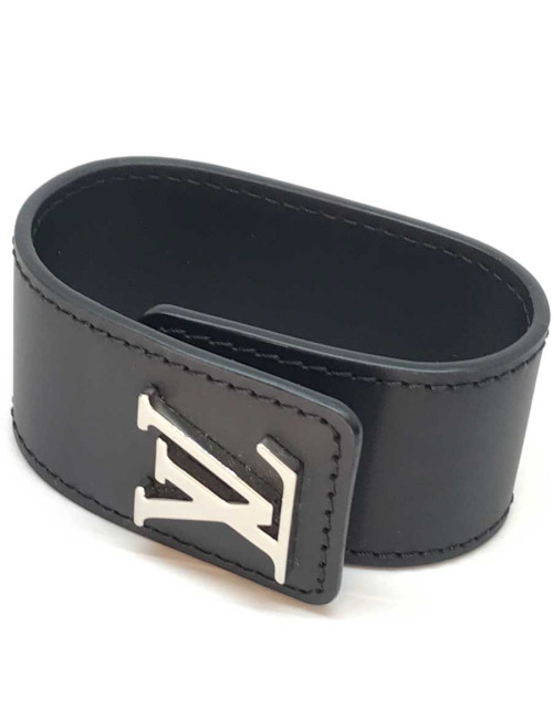 Bracelet Louis Vuitton cuir noir