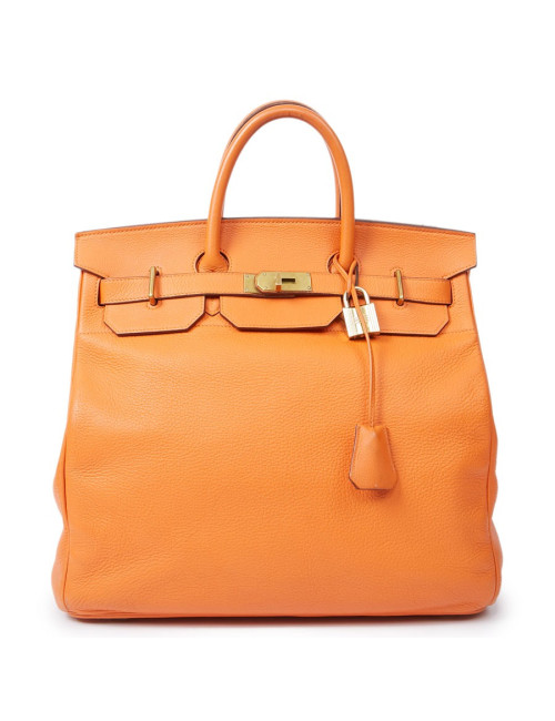 Sac Haut à Courroies HERMES cuir togo orange