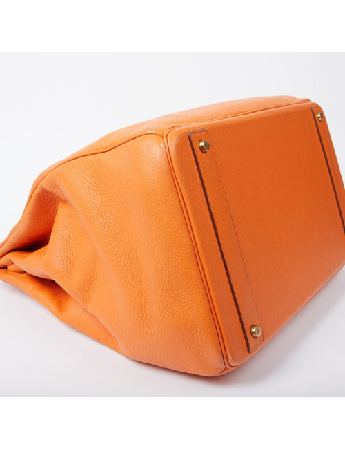 Sac Haut à Courroies HERMES cuir togo orange