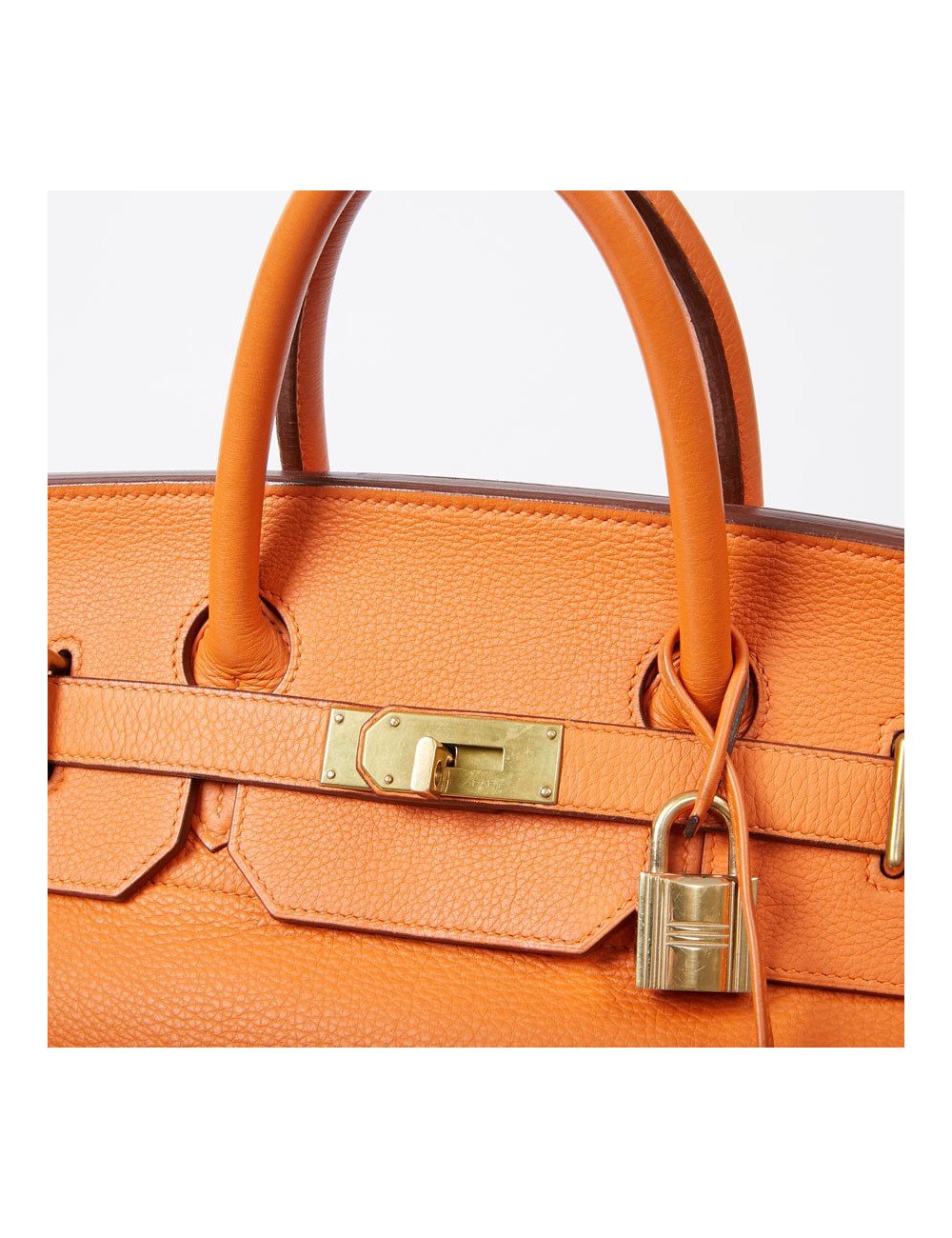 Sac Haut à Courroies HERMES cuir togo orange