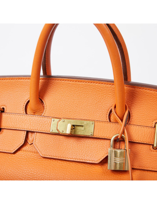 HERMES Haut à courroies bag orange Togo leather 