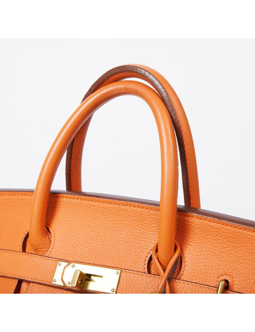 HERMES Haut à courroies bag orange Togo leather 