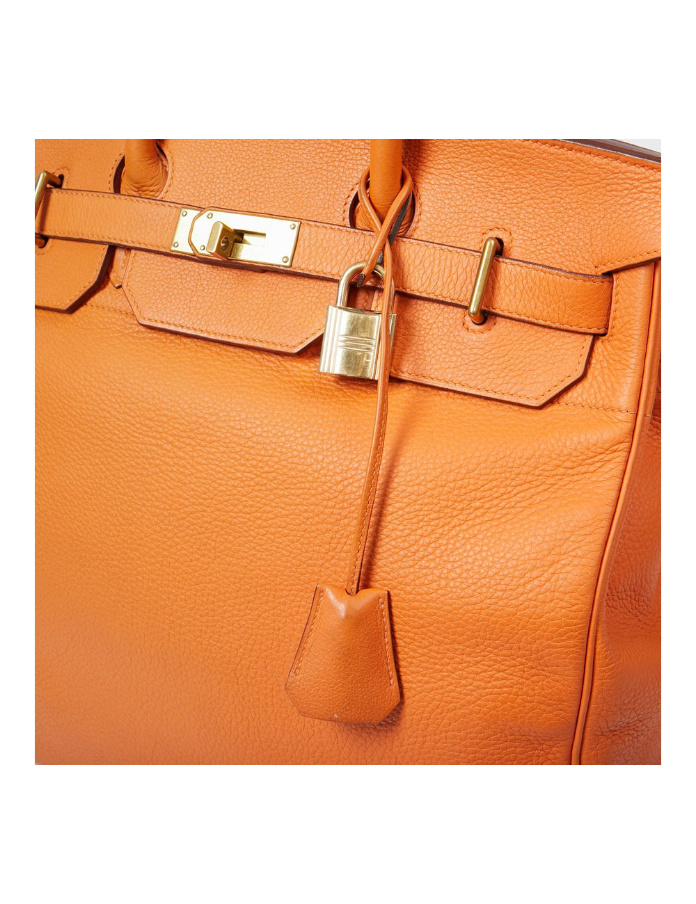 HERMES Haut à courroies bag orange Togo leather 
