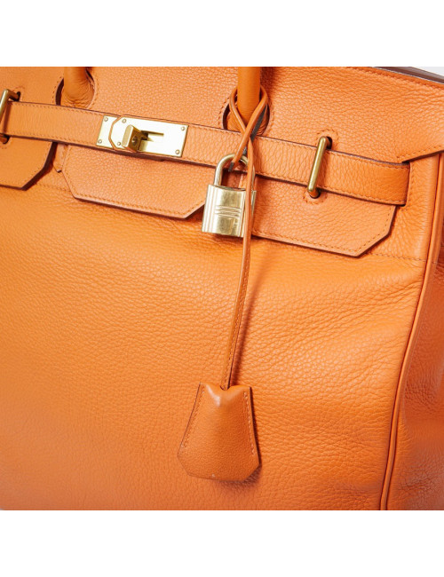 HERMES Haut à courroies bag orange Togo leather 