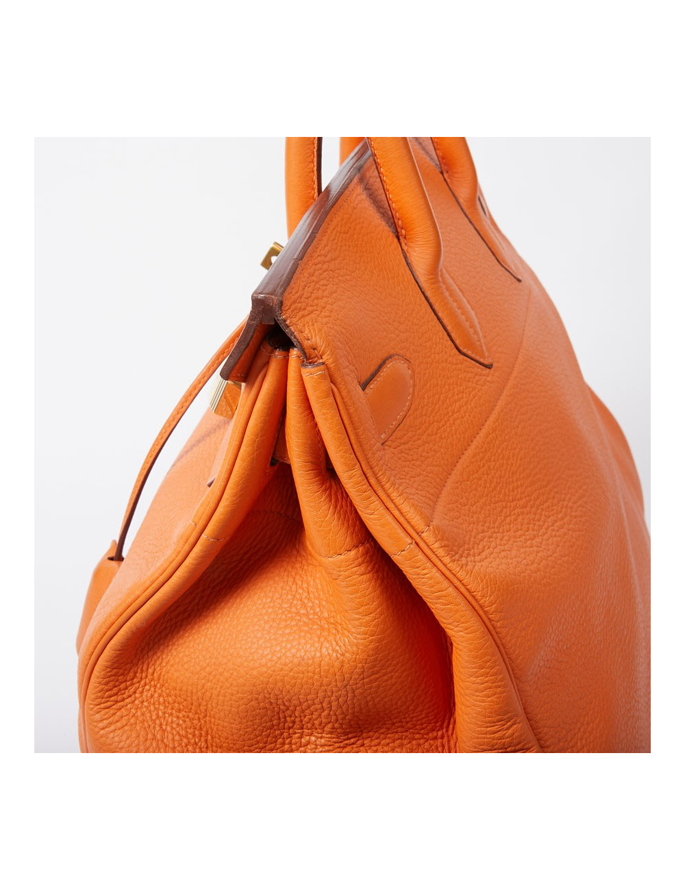 Sac Haut à Courroies HERMES cuir togo orange