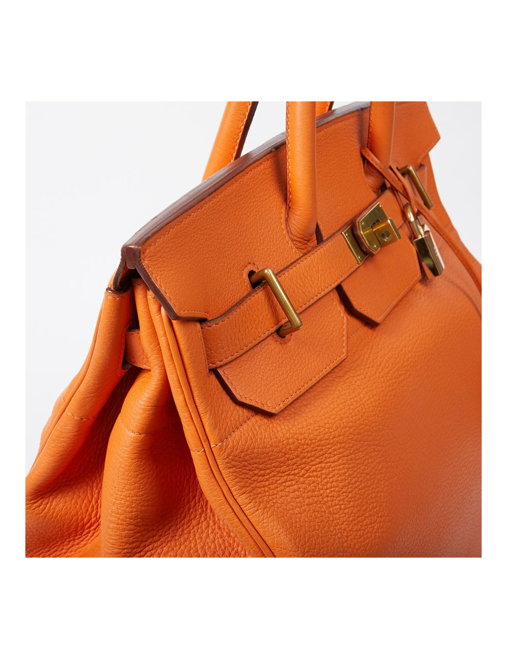 Sac Haut à Courroies HERMES cuir togo orange