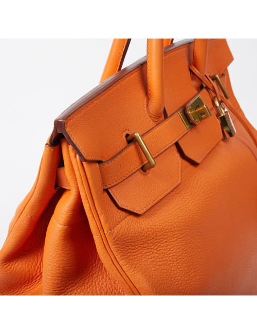 Sac Haut à Courroies HERMES cuir togo orange