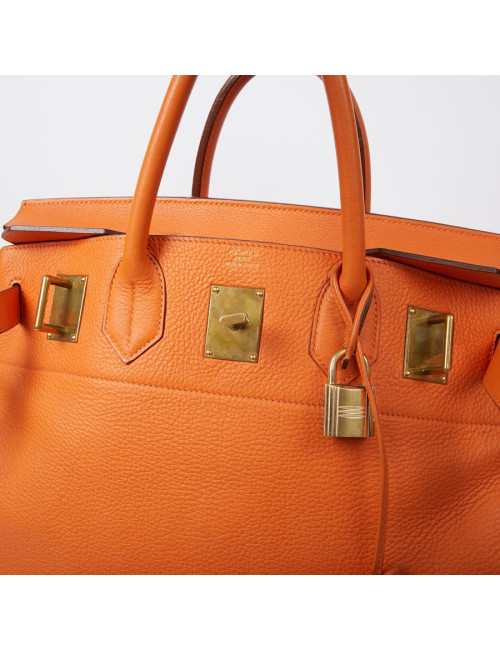 HERMES Haut à courroies bag orange Togo leather 