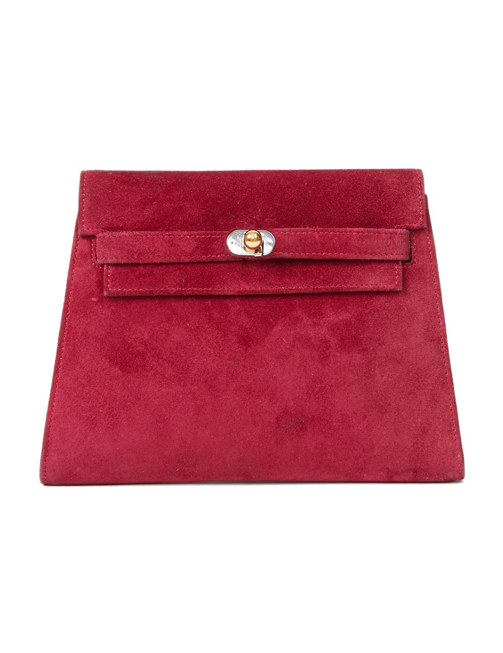 Mini sac Kelly vintage HERMES veau velours framboise