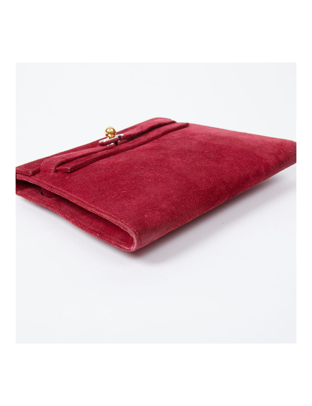 Mini sac Kelly vintage HERMES veau velours rose